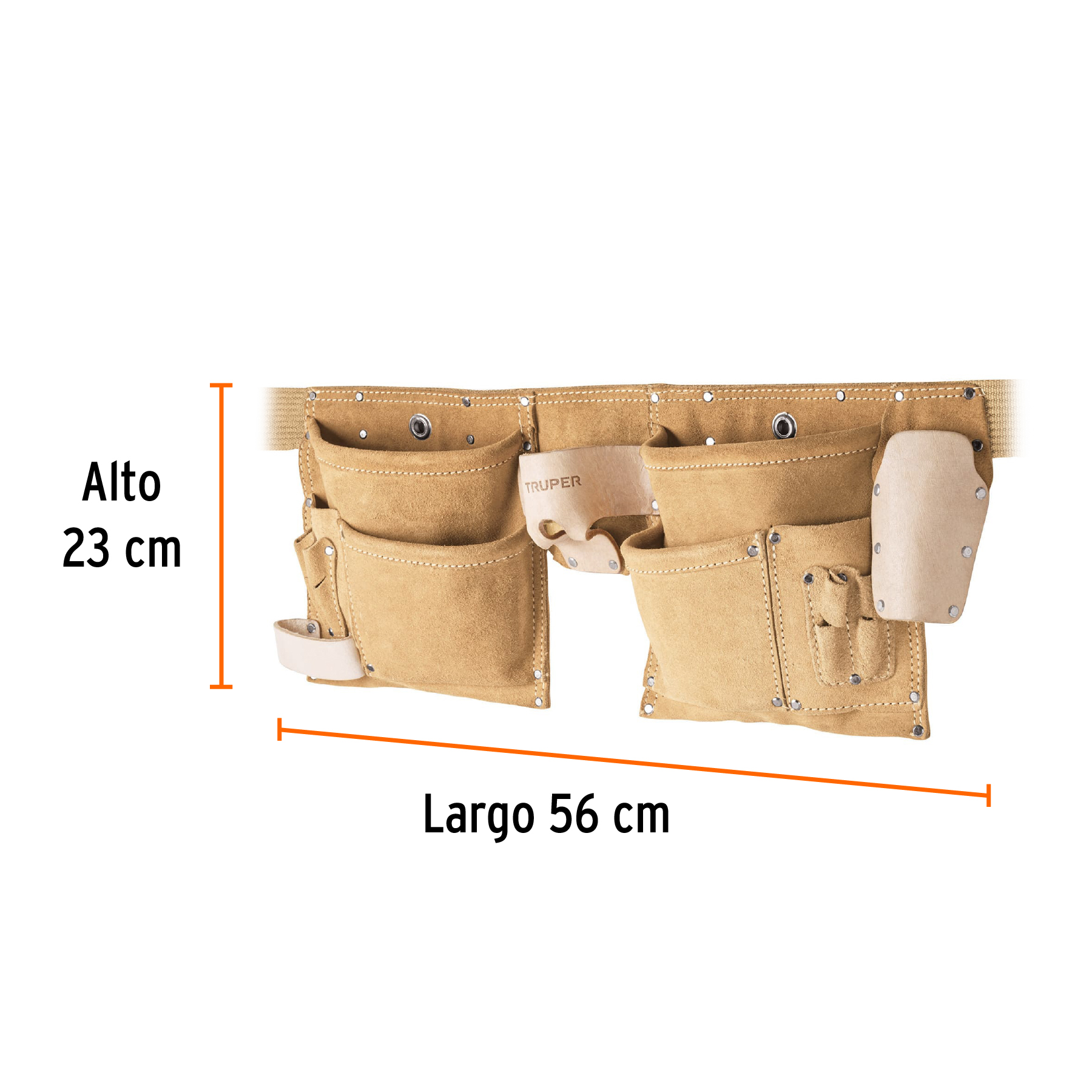 Porta herramientas de carnaza con 13 compartimentos, TRUPER - Imagen 3