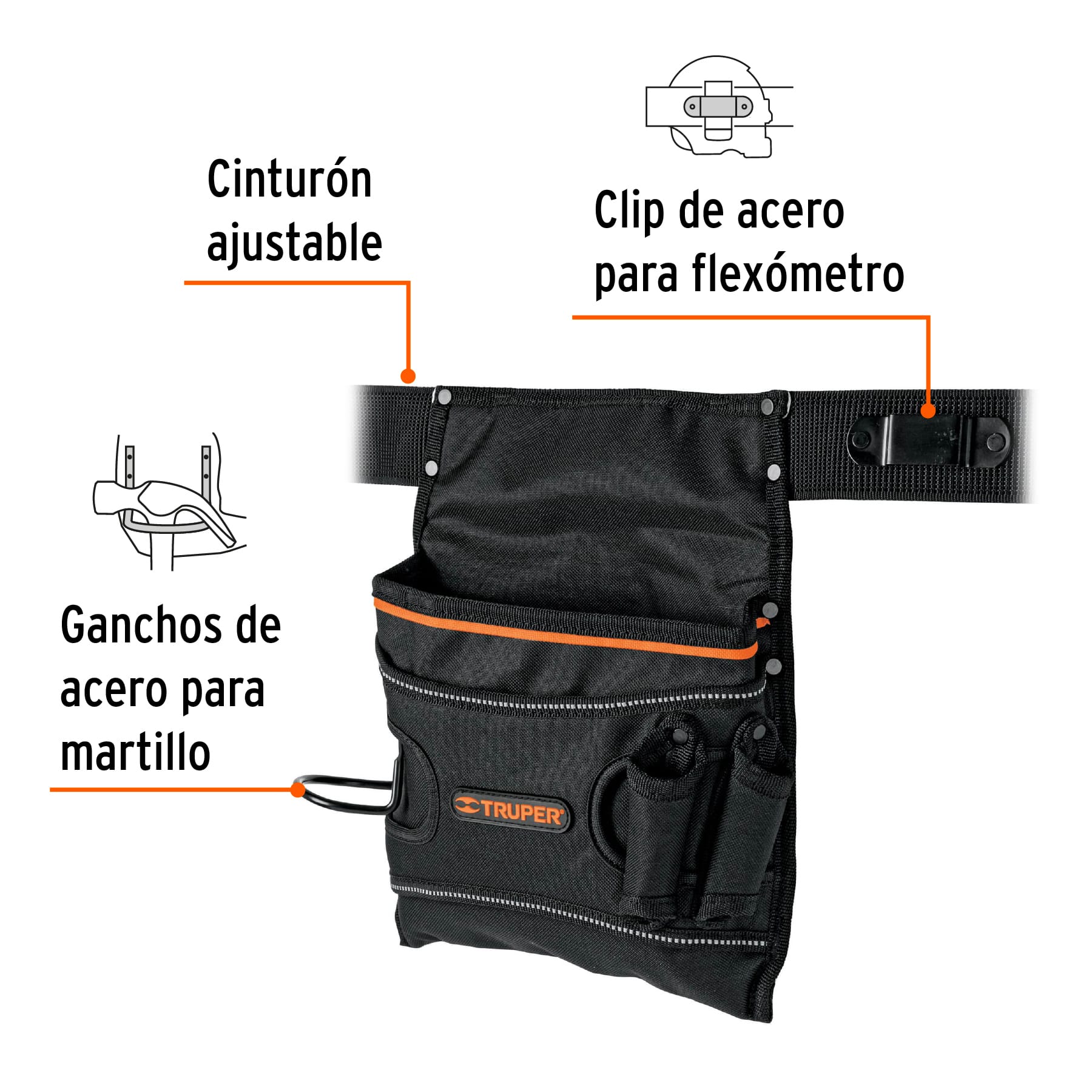 Porta herramientas de poliéster, 5 compartimentos, TRUPER - Imagen 2
