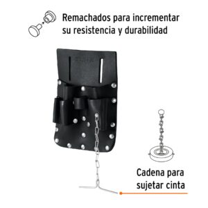 Alternative view of Porta herramientas de cuero con 7 compartimentos, TRUPER