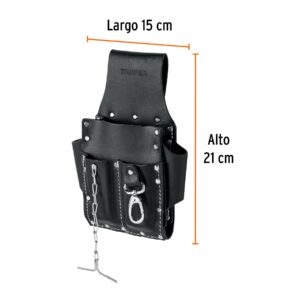 Porta herramientas grande de cuero, 7 compartimentos, TRUPER - Imagen 3