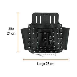 Porta herramientas de cuero con 8 compartimentos, TRUPER - Imagen 3