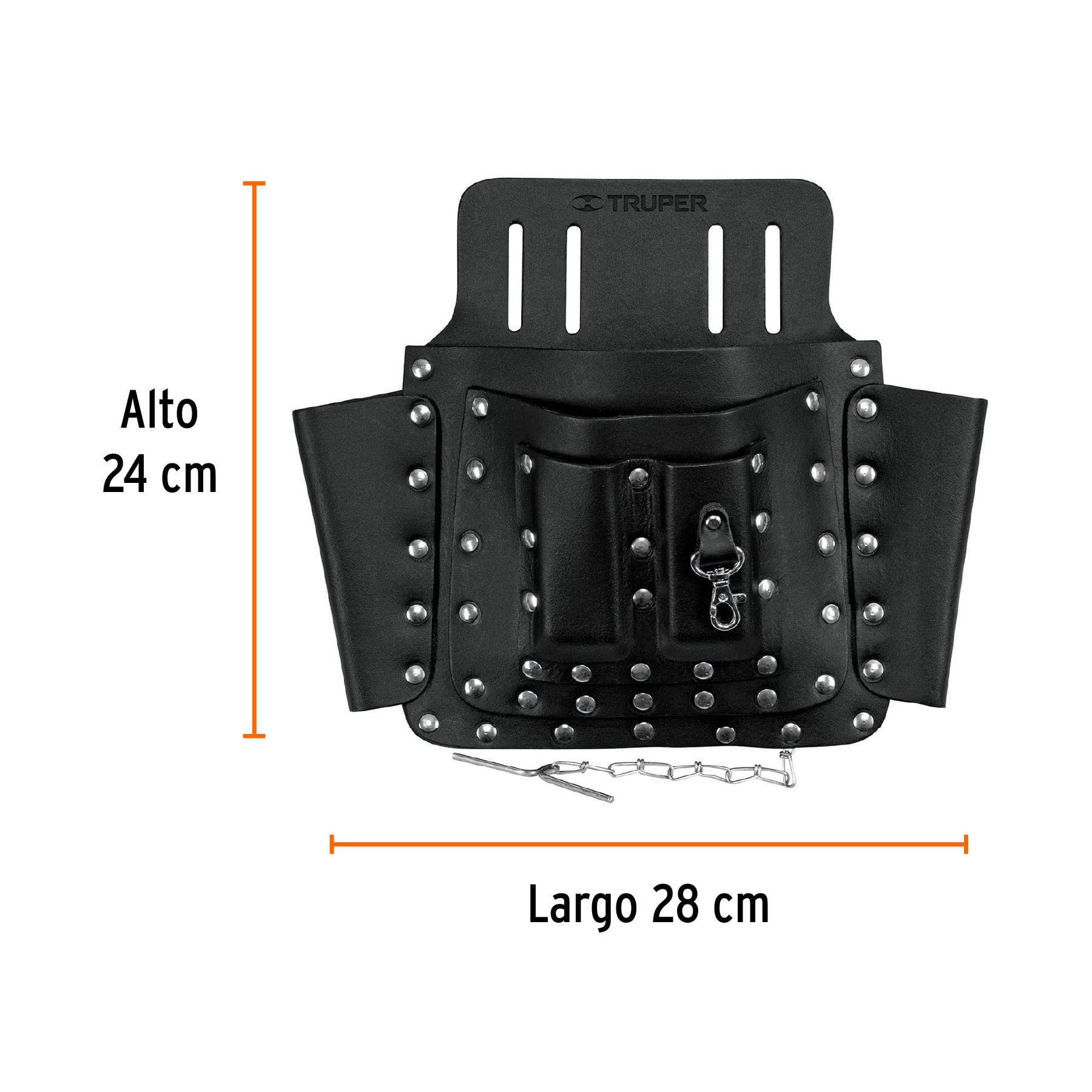 Porta herramientas de cuero con 8 compartimentos, TRUPER - Imagen 3