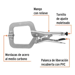 Alternative view of Pinza de presión 9' tipo 'C' con mordaza autoajustable