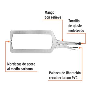 Alternative view of Pinza de presión 18' tipo 'C' con mordaza fija, TRUPER