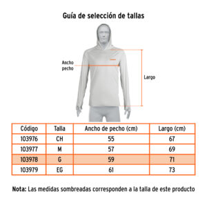 Playera protección solar, manga larga, hombre, EG, TRUPER - Imagen 4