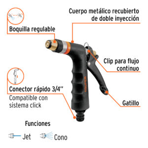 Alternative view of Pistola para riego 2 funciones con recubrimiento y boquilla