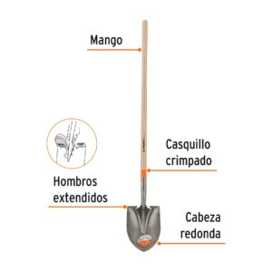 Alternative view of Pala redonda Classic, mango largo 48', TRUPER