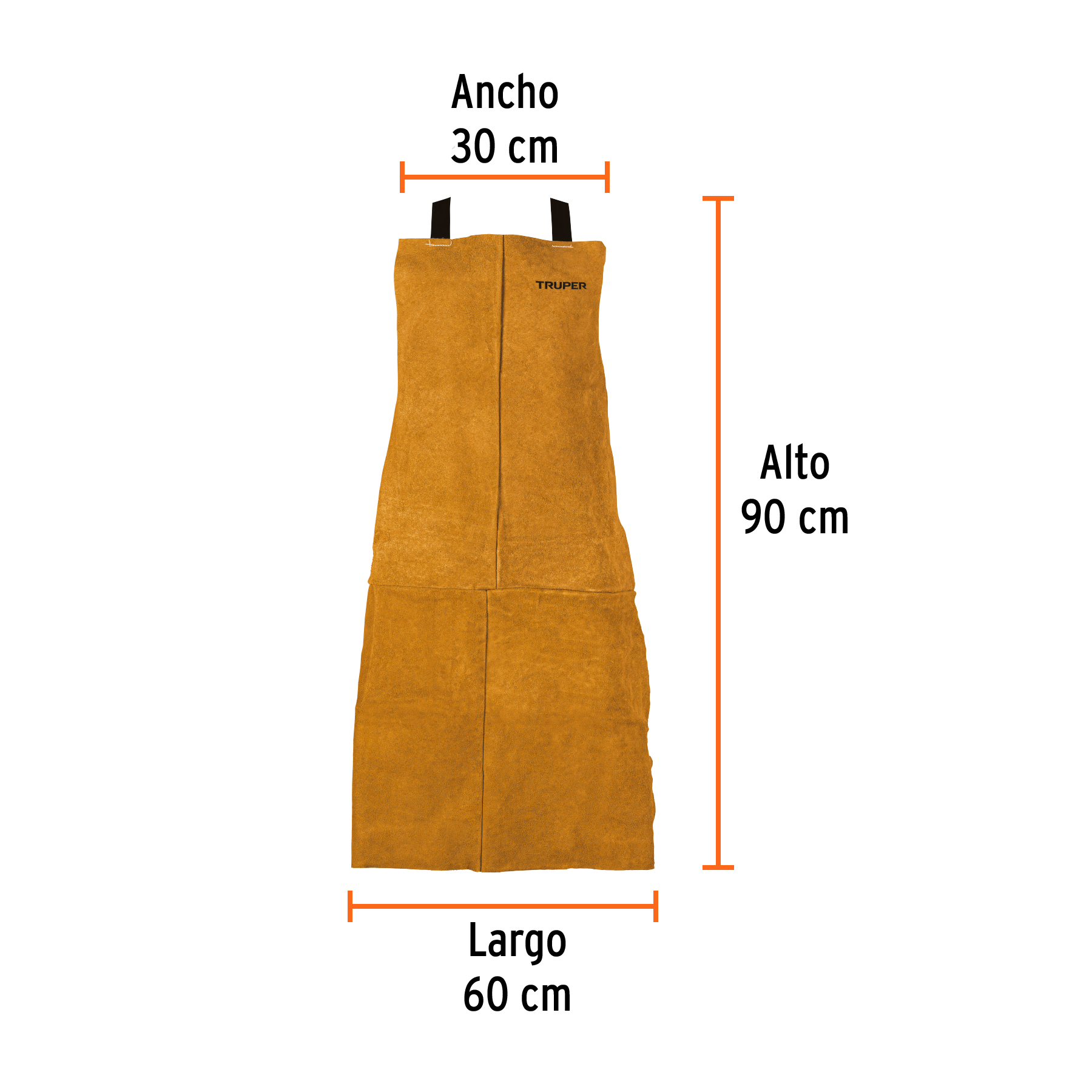 Protección para soldar, peto de carnaza, TRUPER - Imagen 2