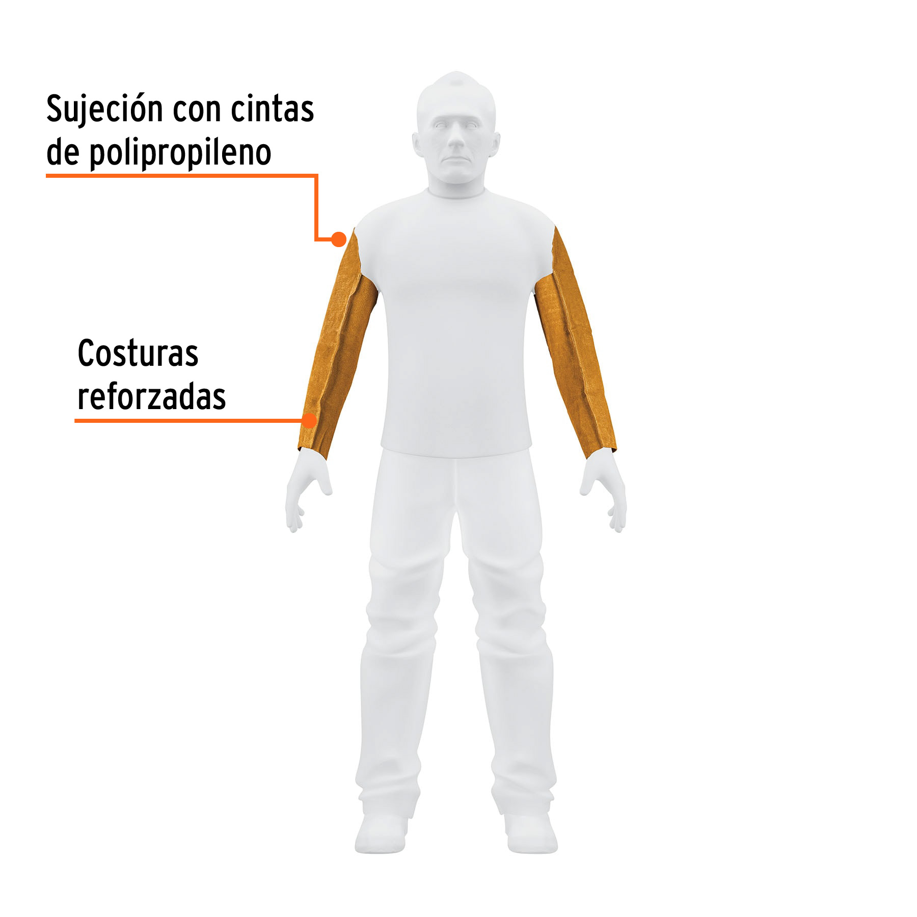 Protección para soldar, mangas de carnaza, TRUPER - Imagen 2