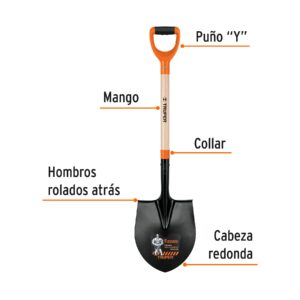 Alternative view of Pala redonda #4 T-2000, puño 'Y', TRUPER