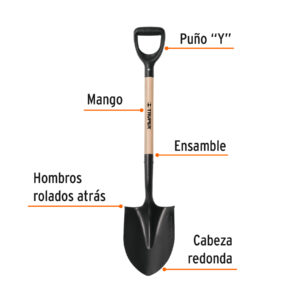 Pala redonda T-1000, puño 'Y', TRUPER - Imagen 2