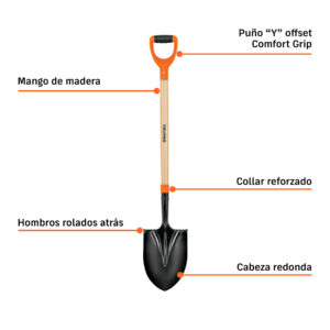 Alternative view of Pala redonda T-2000, puño "Y", mango 36", TRUPER