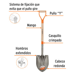 Alternative view of Pala redonda Classic, puño 'Y', TRUPER