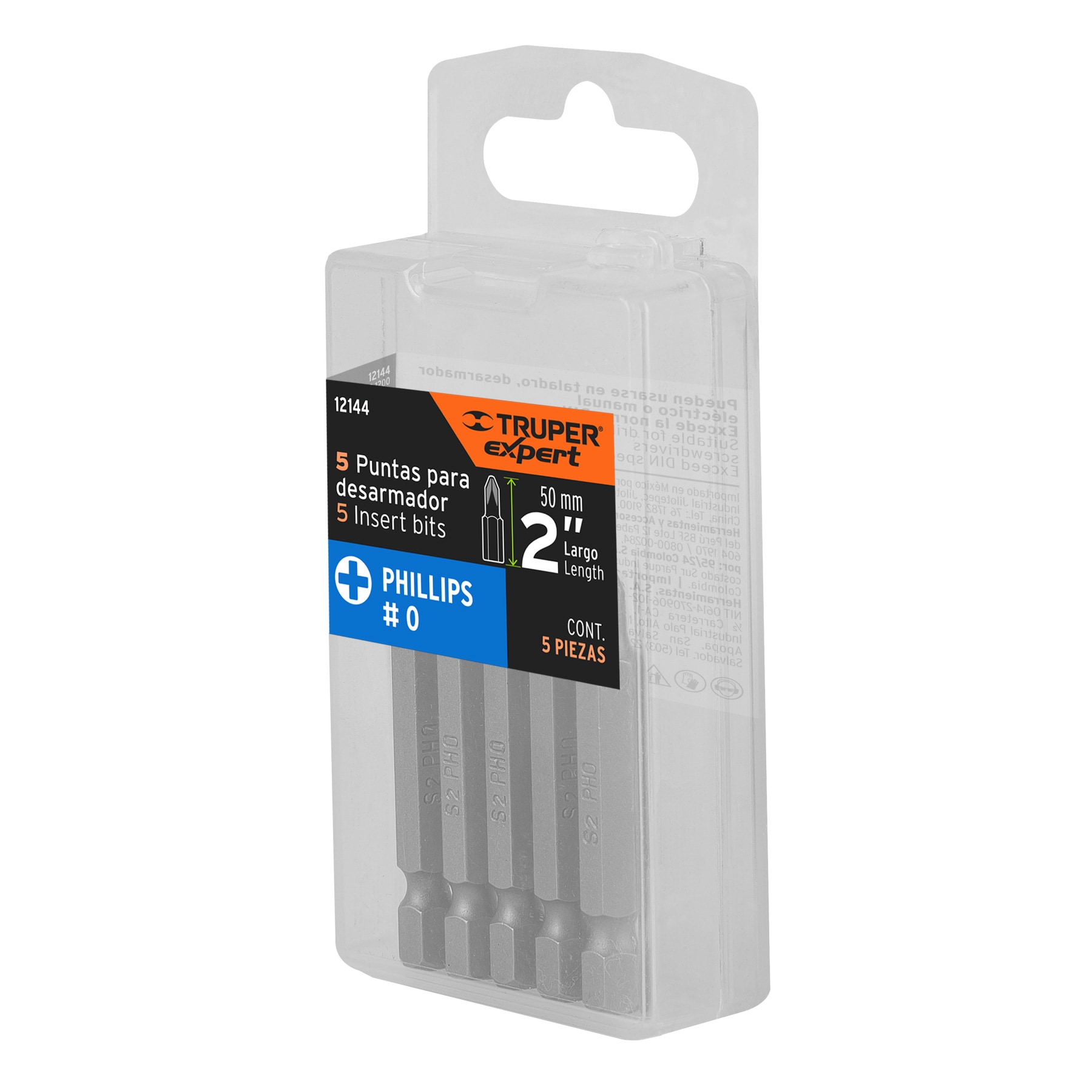 Estuche con 5 puntas de cruz PH0 largo 2', TRUPER EXPERT - Imagen 5