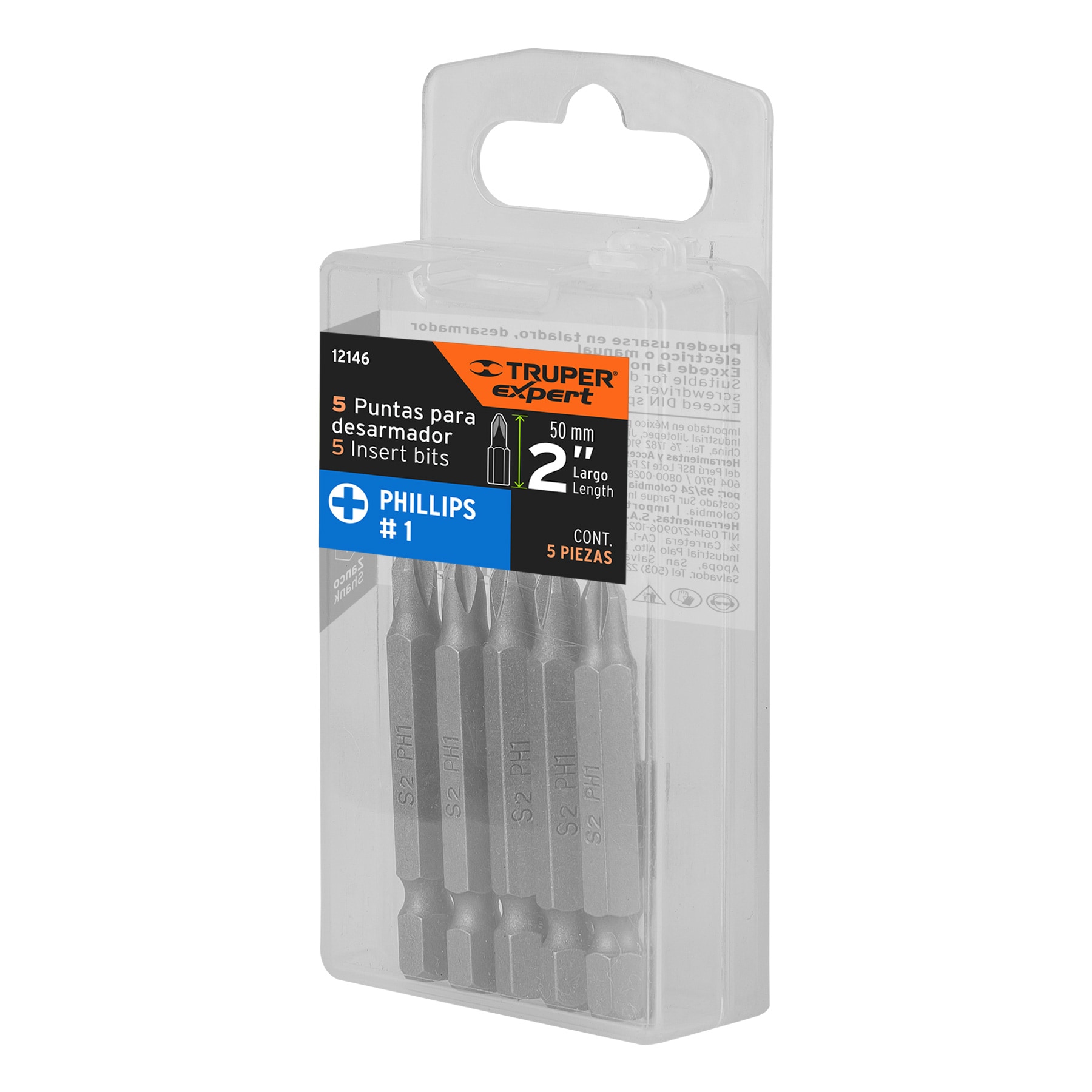 Estuche con 5 puntas de cruz PH1 largo 2', TRUPER EXPERT - Imagen 5