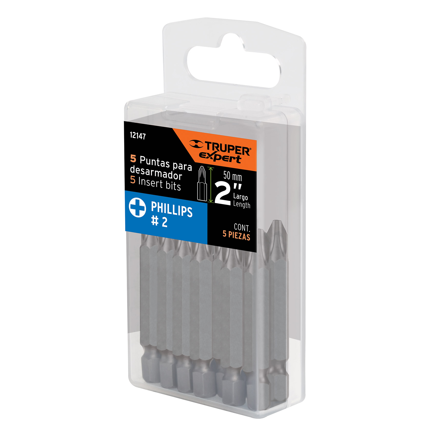 Estuche con 5 puntas de cruz PH2 largo 2', TRUPER EXPERT - Imagen 5