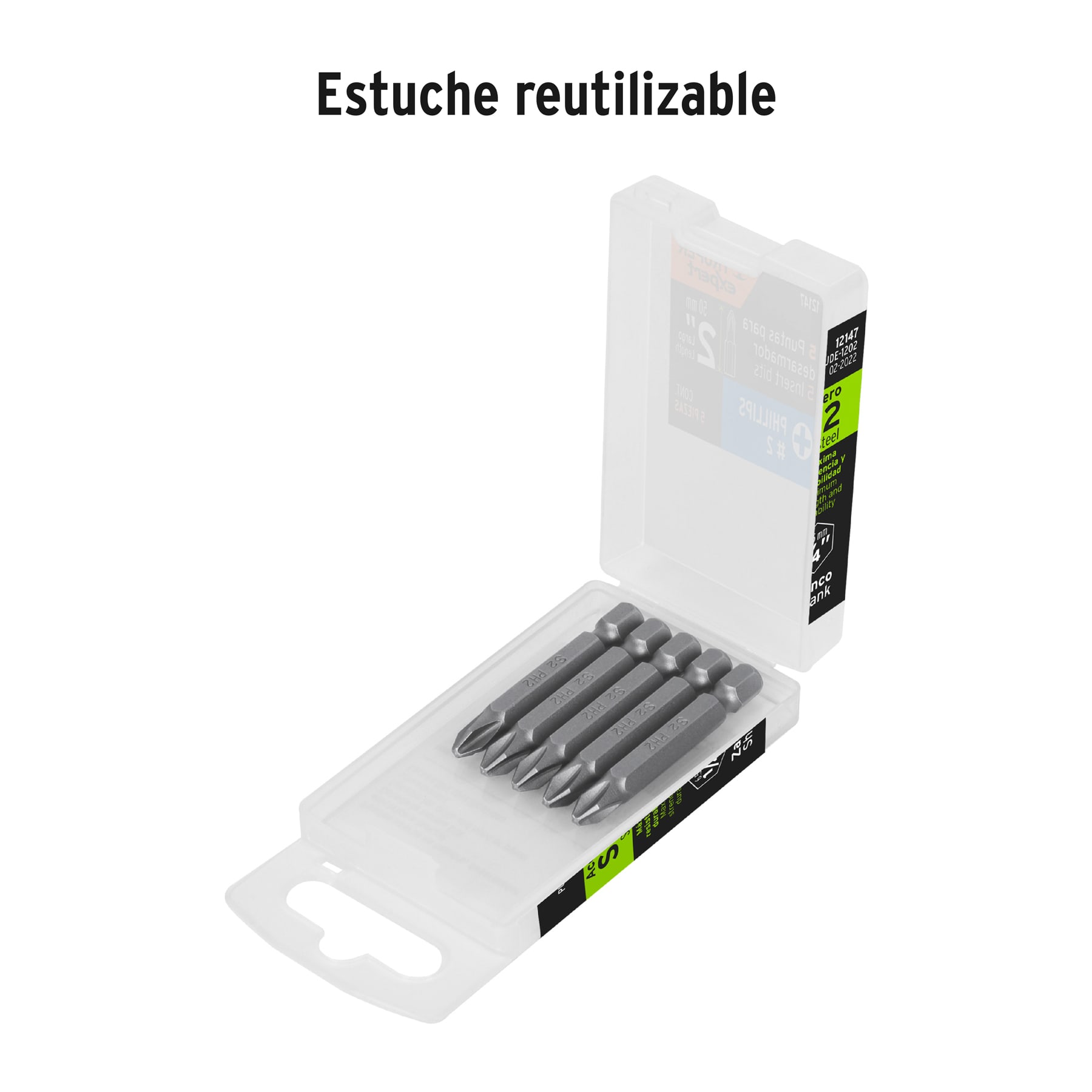 Estuche con 5 puntas de cruz PH2 largo 2', TRUPER EXPERT - Imagen 4