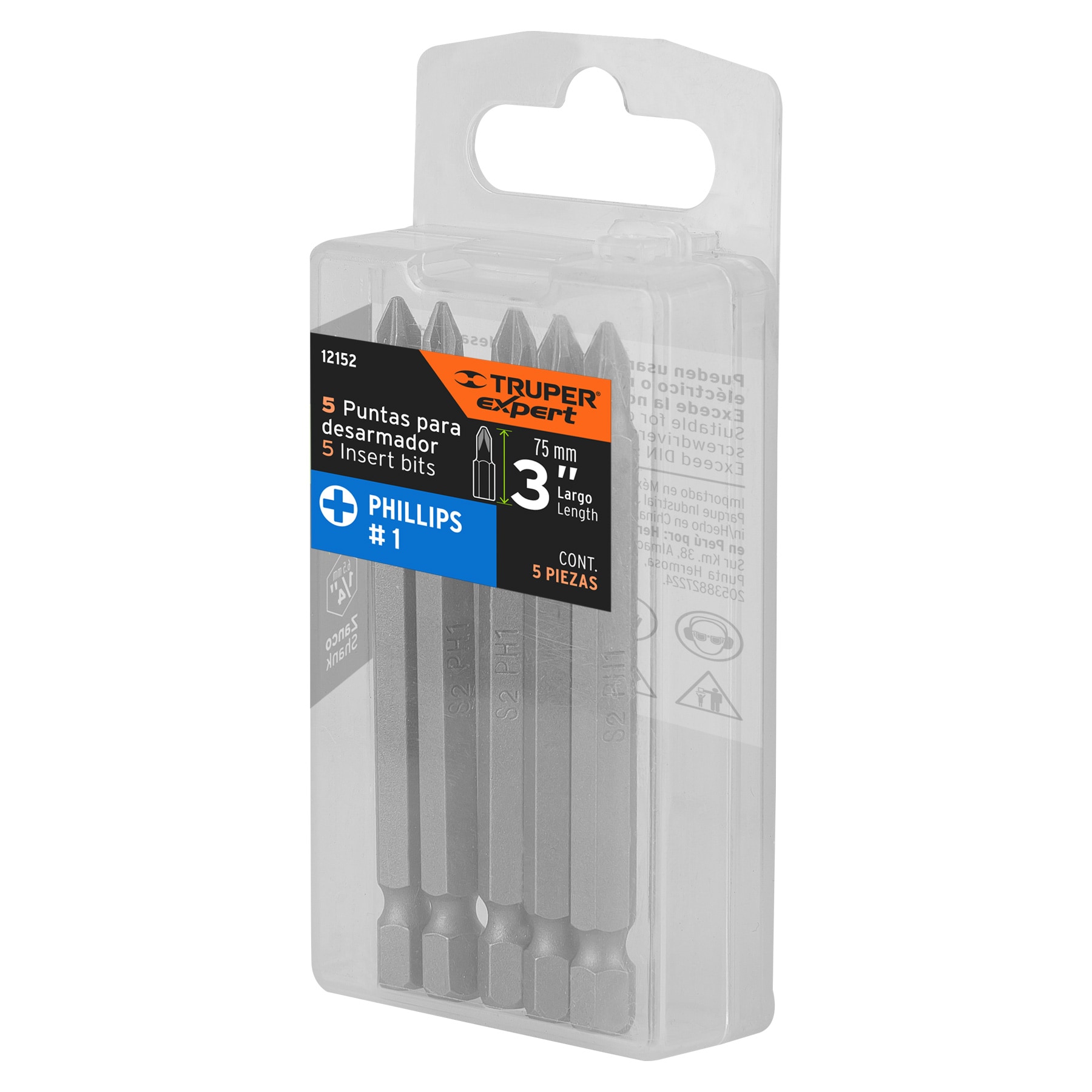 Estuche con 5 puntas de cruz PH1 largo 3', TRUPER EXPERT - Imagen 5