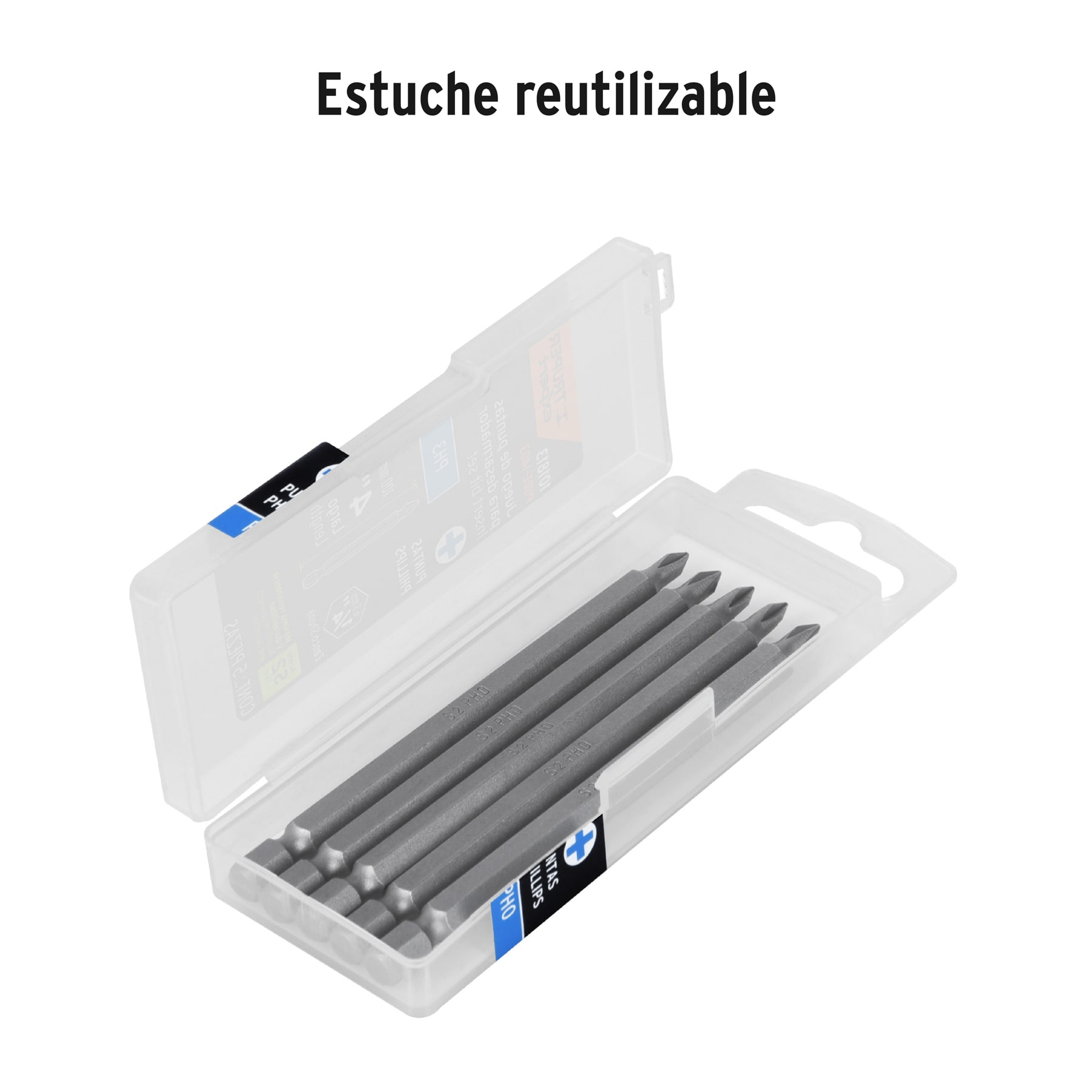 Estuche con 5 puntas de cruz PH0 largo 4', TRUPER EXPERT - Imagen 4