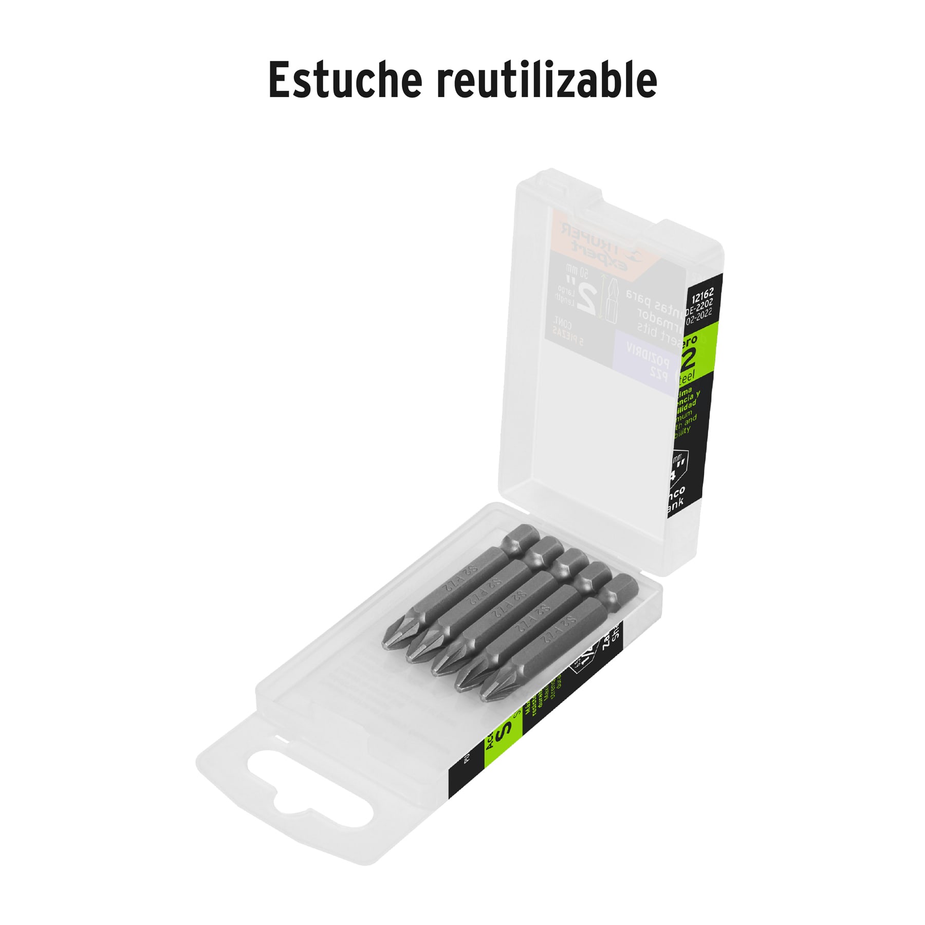 Estuche con 5 puntas pozidriv PZ2 largo 2', TRUPER EXPERT - Imagen 4