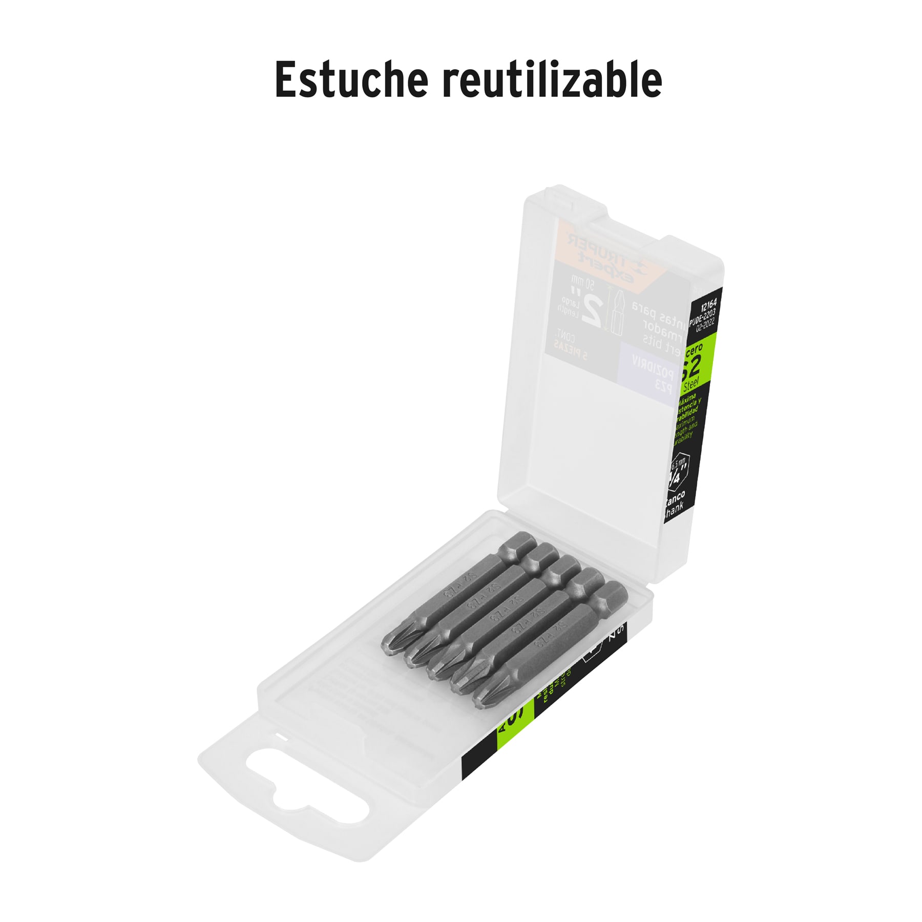 Estuche con 5 puntas pozidriv PZ3 largo 2', TRUPER EXPERT - Imagen 4