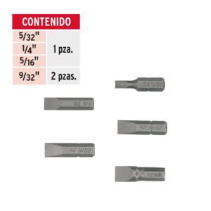 Alternative view of Juego de 5 puntas planas combinadas largo 1', TRUPER EXPERT