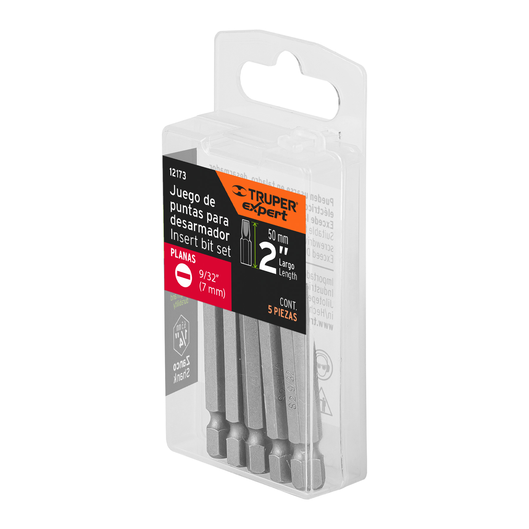 Estuche con 5 puntas planas de 9/32' largo 2', TRUPER EXPERT - Imagen 4