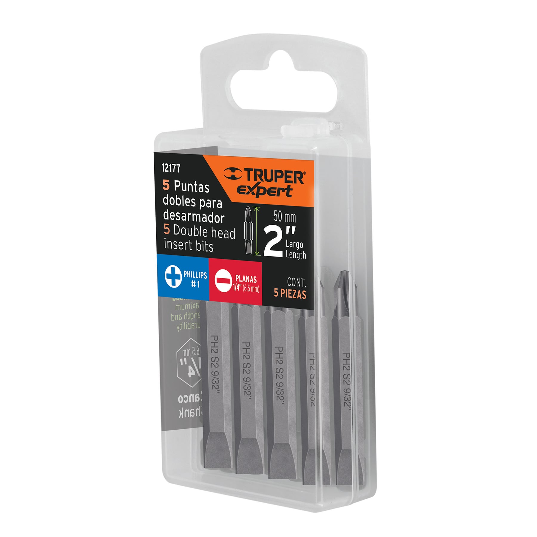 Estuche con 5 puntas dobles PH1 y 1/4' largo 2', EXPERT - Imagen 5