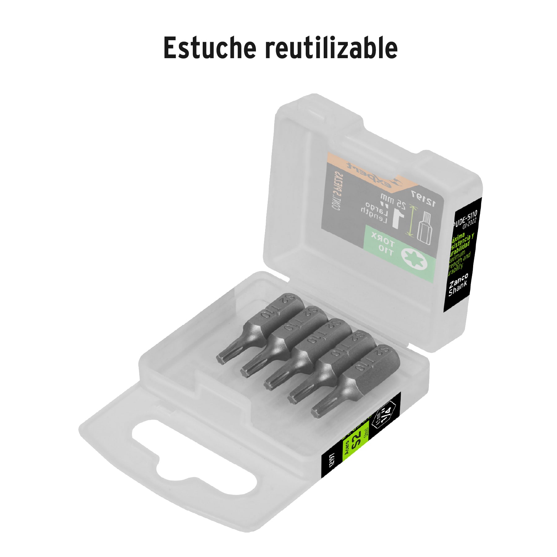 Estuche con 5 puntas torx T10 largo 1', TRUPER EXPERT - Imagen 4