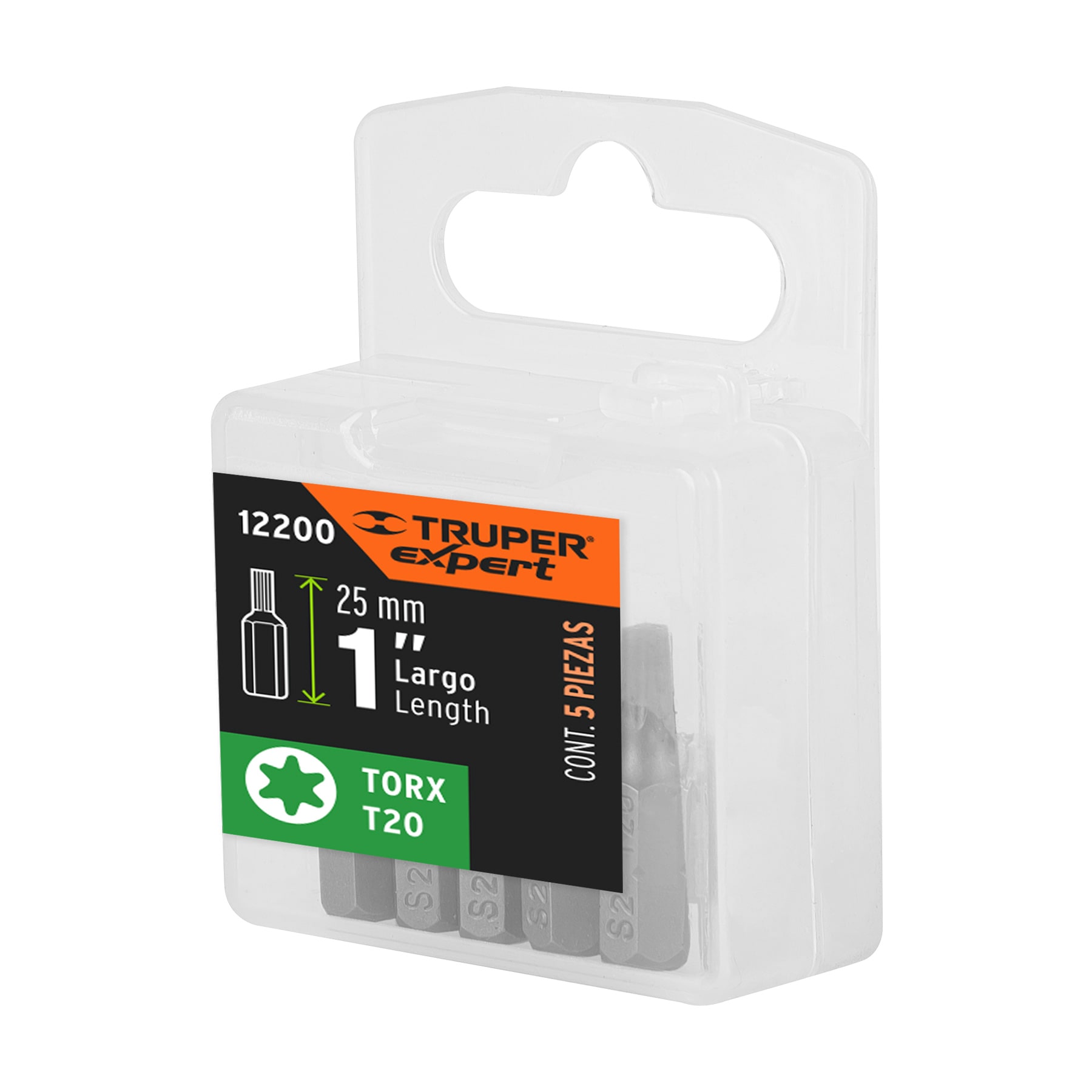 Estuche con 5 puntas torx T20 largo 1', TRUPER EXPERT - Imagen 5