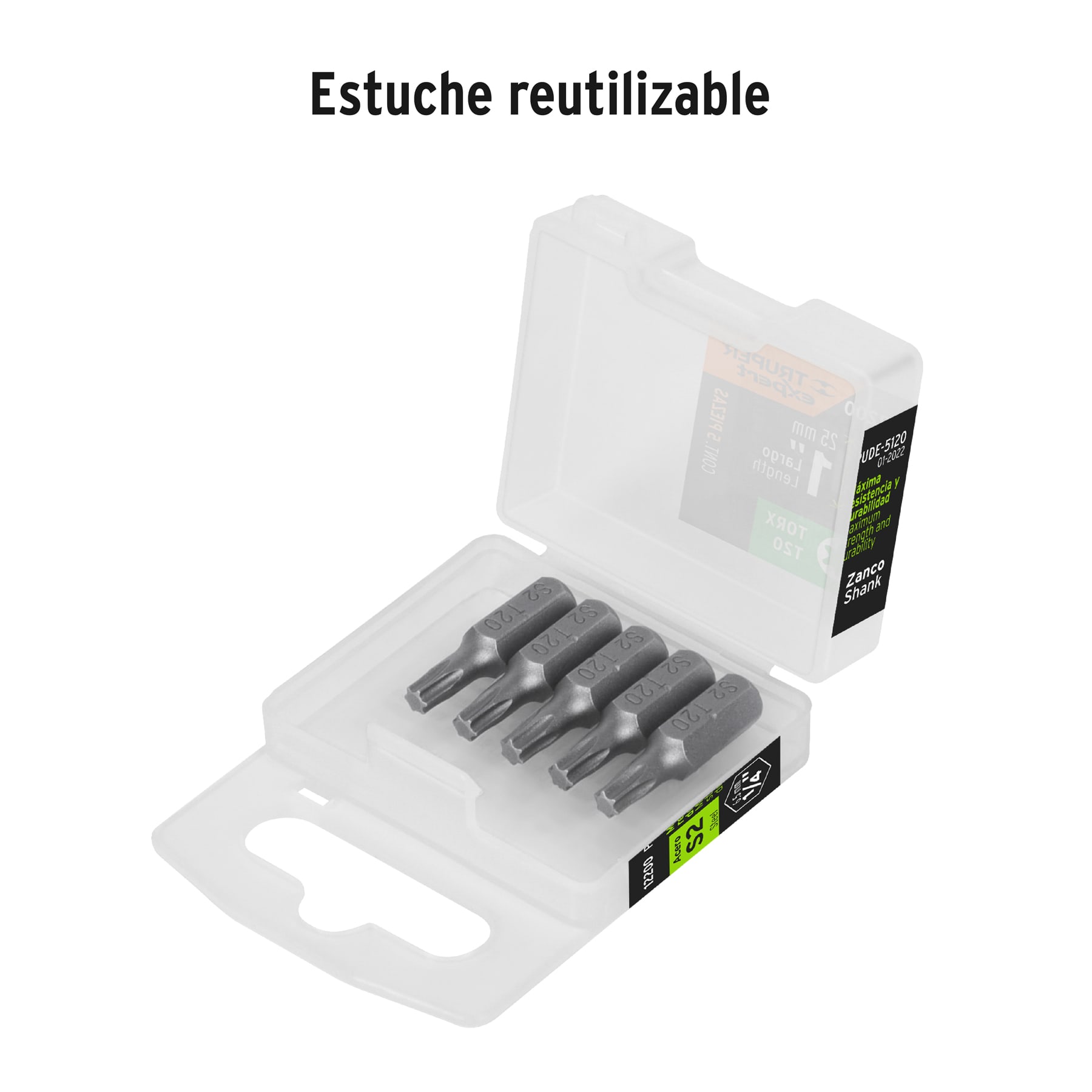 Estuche con 5 puntas torx T20 largo 1', TRUPER EXPERT - Imagen 4