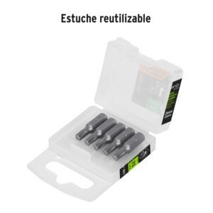 Estuche con 5 puntas torx T25 largo 1', TRUPER EXPERT - Imagen 4