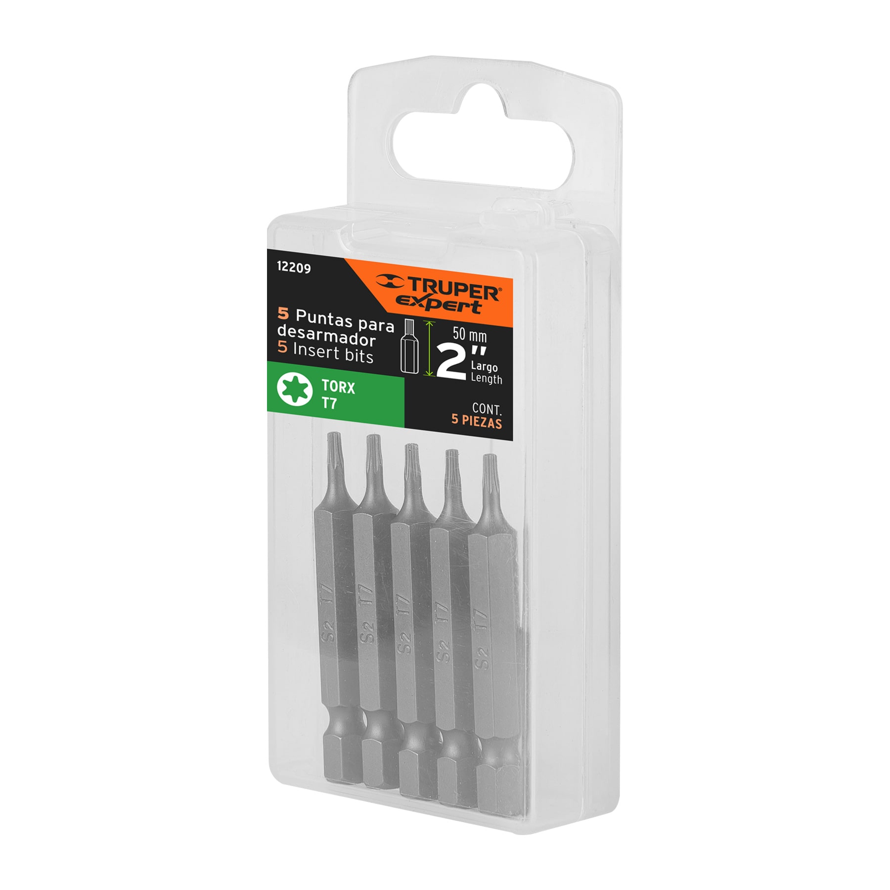 Estuche con 5 puntas torx T7 largo 2', TRUPER EXPERT - Imagen 5