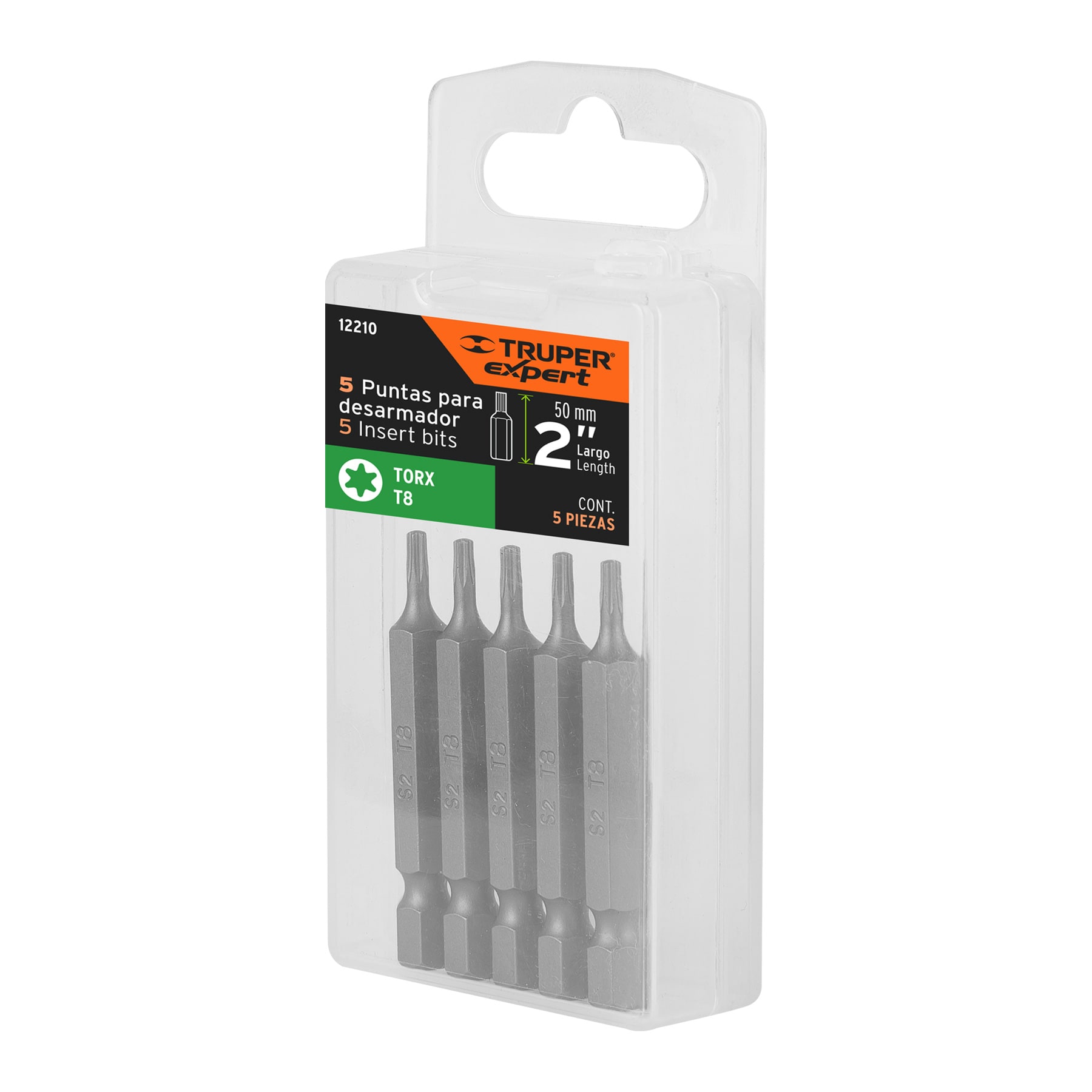 Estuche con 5 puntas torx T8 largo 2', TRUPER EXPERT - Imagen 5