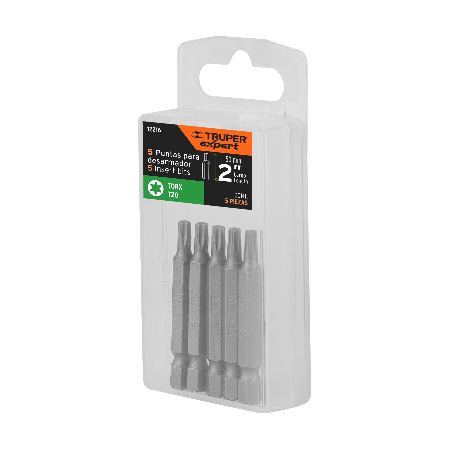 Estuche con 5 puntas torx T20 largo 2', TRUPER EXPERT - Imagen 5