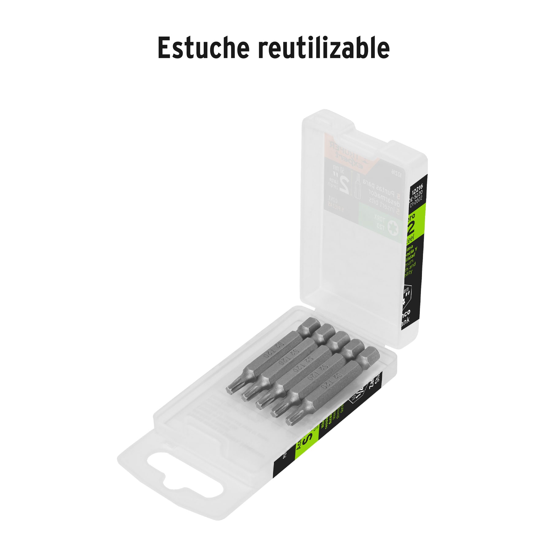 Estuche con 5 puntas torx T20 largo 2', TRUPER EXPERT - Imagen 4