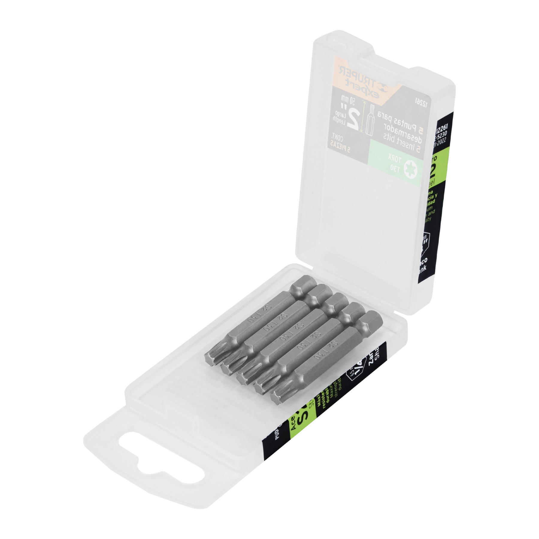 Estuche con 5 puntas torx T30 largo 2', TRUPER EXPERT