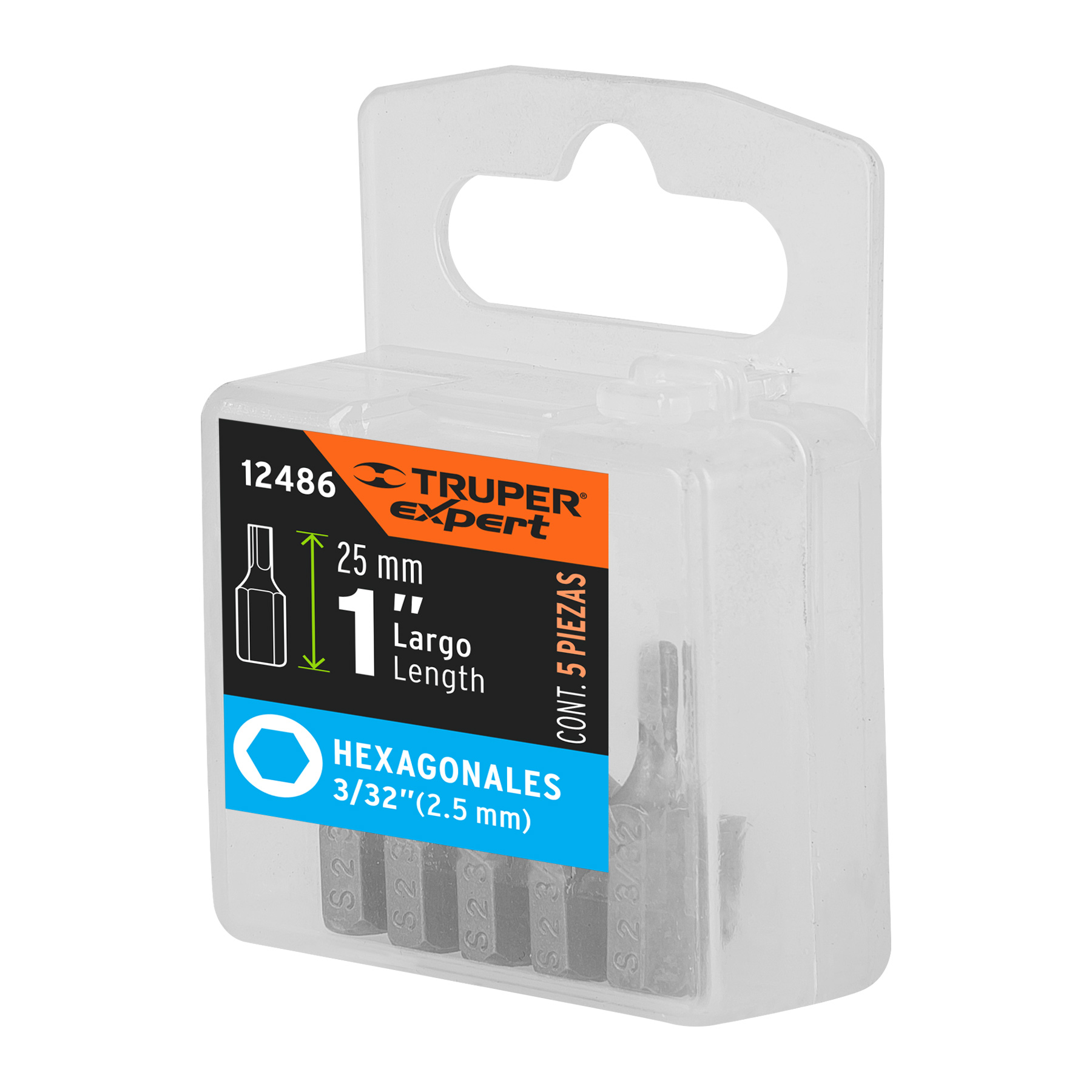 Estuche con 5 puntas hexagonales de 3/32mm largo 1', EXPERT - Imagen 5