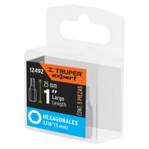 Estuche con 5 puntas hexagonales de 3/16mm largo 1', EXPERT - Imagen 5