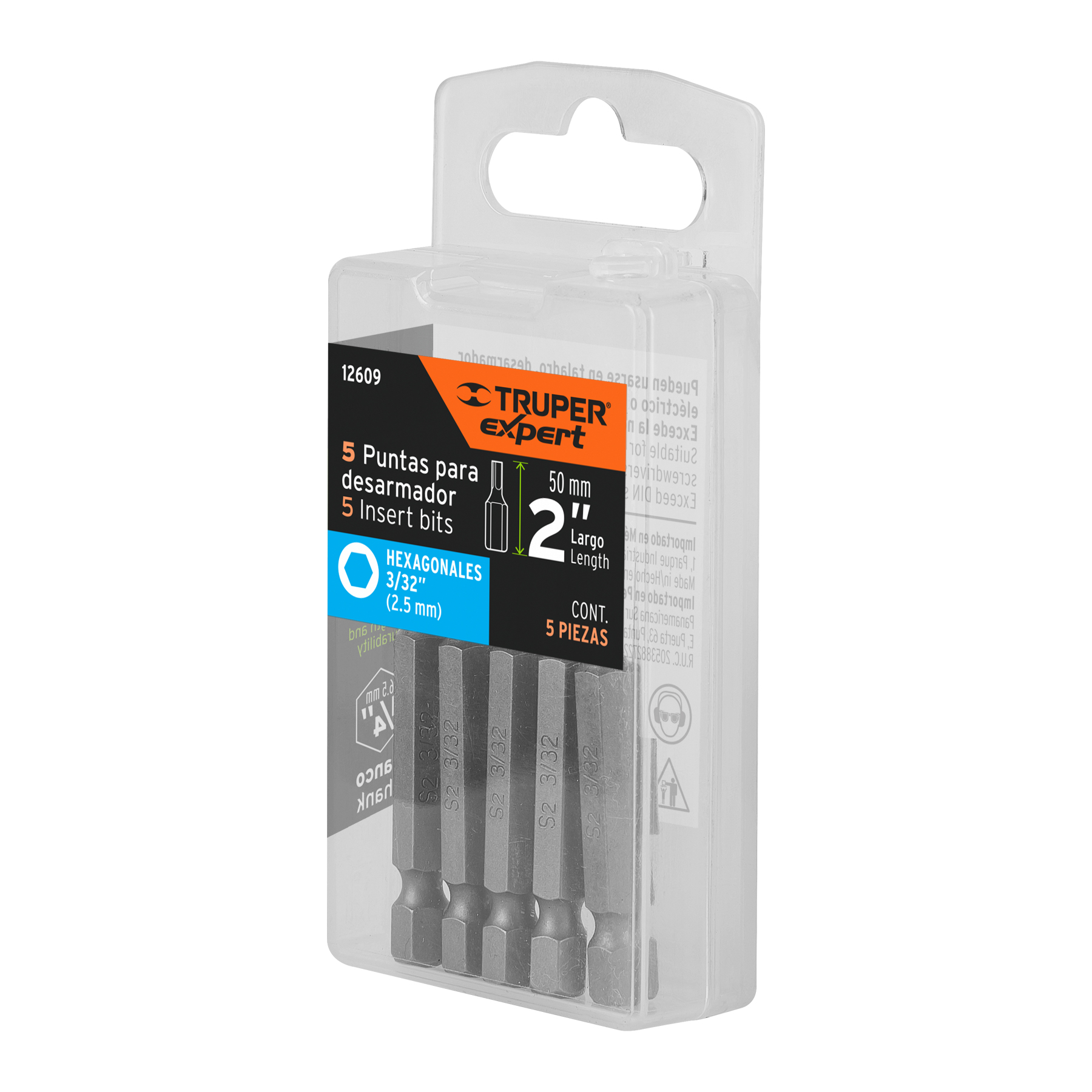 Estuche con 5 puntas hexagonales de 3/32mm largo 2', EXPERT - Imagen 5