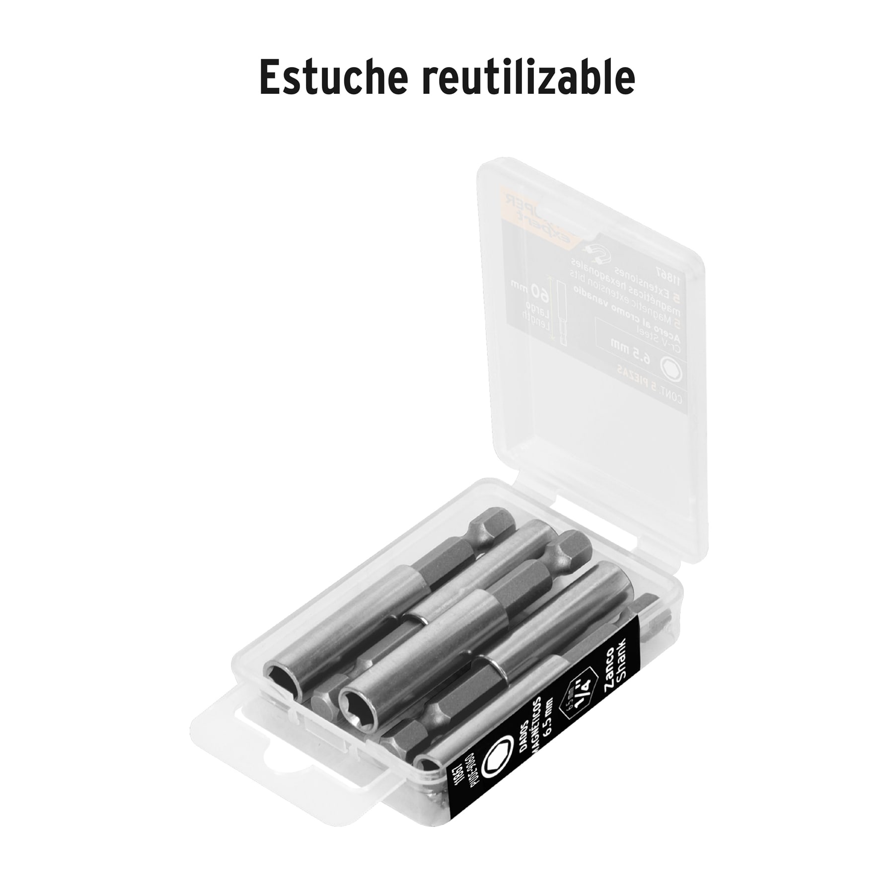 Estuche con 5 extensiones de 60 mm, magnéticas, EXPERT - Imagen 4