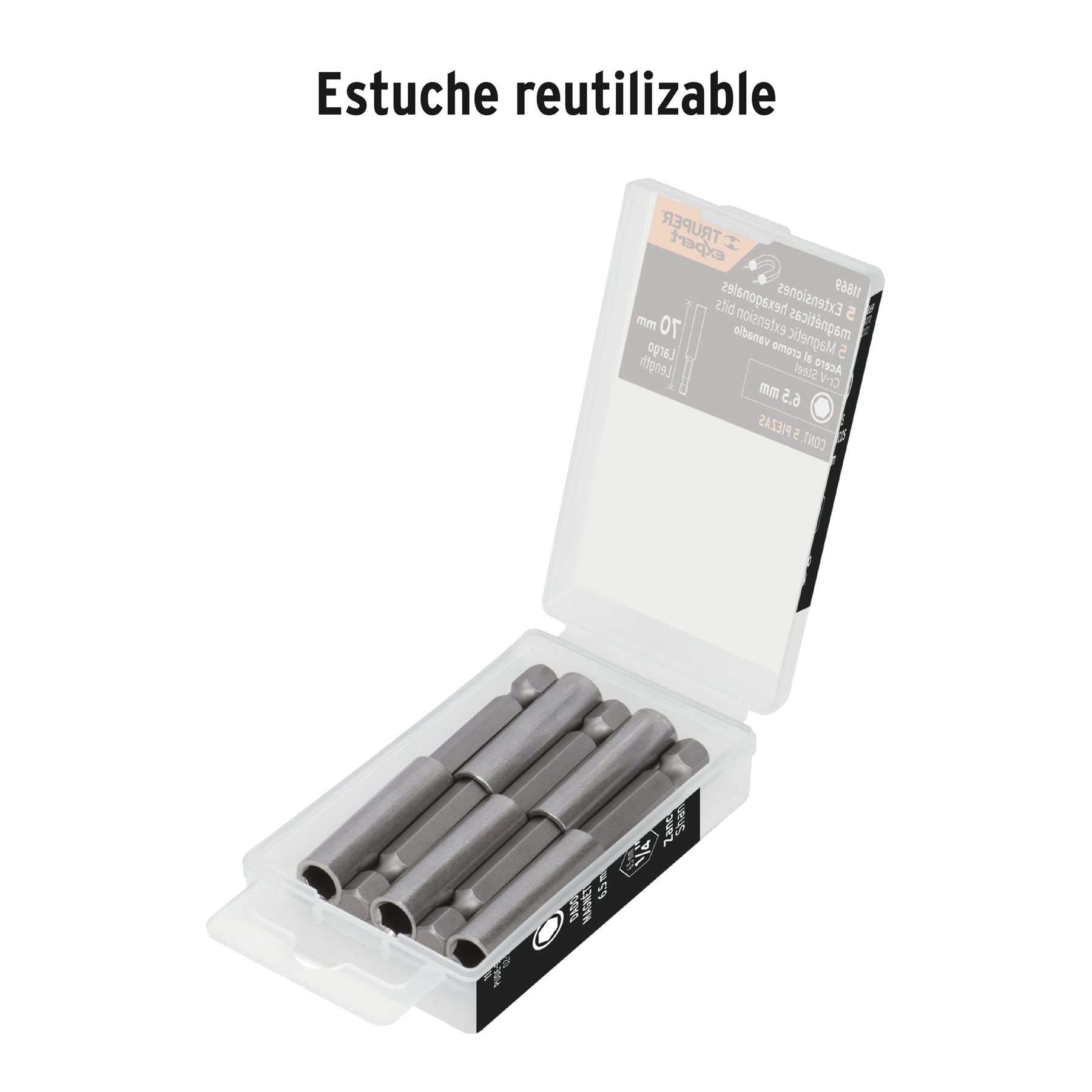 Estuche con 5 extensiones de 70 mm, magnéticas, EXPERT - Imagen 5