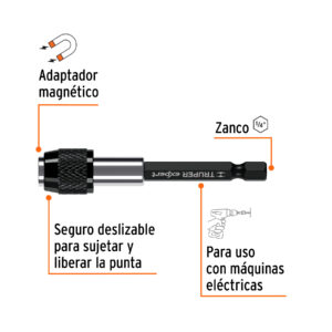 Alternative view of Extensión magnética 3'', para puntas, cambio rápido, EXPERT