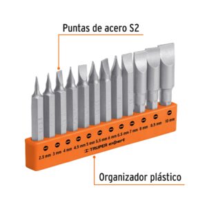 Alternative view of Juego de 12 puntas planas mm combinadas largo 2', EXPERT
