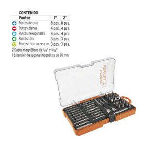 Alternative view of Juego de 47 puntas mixtas largos 1' y 2' en estuche, EXPERT