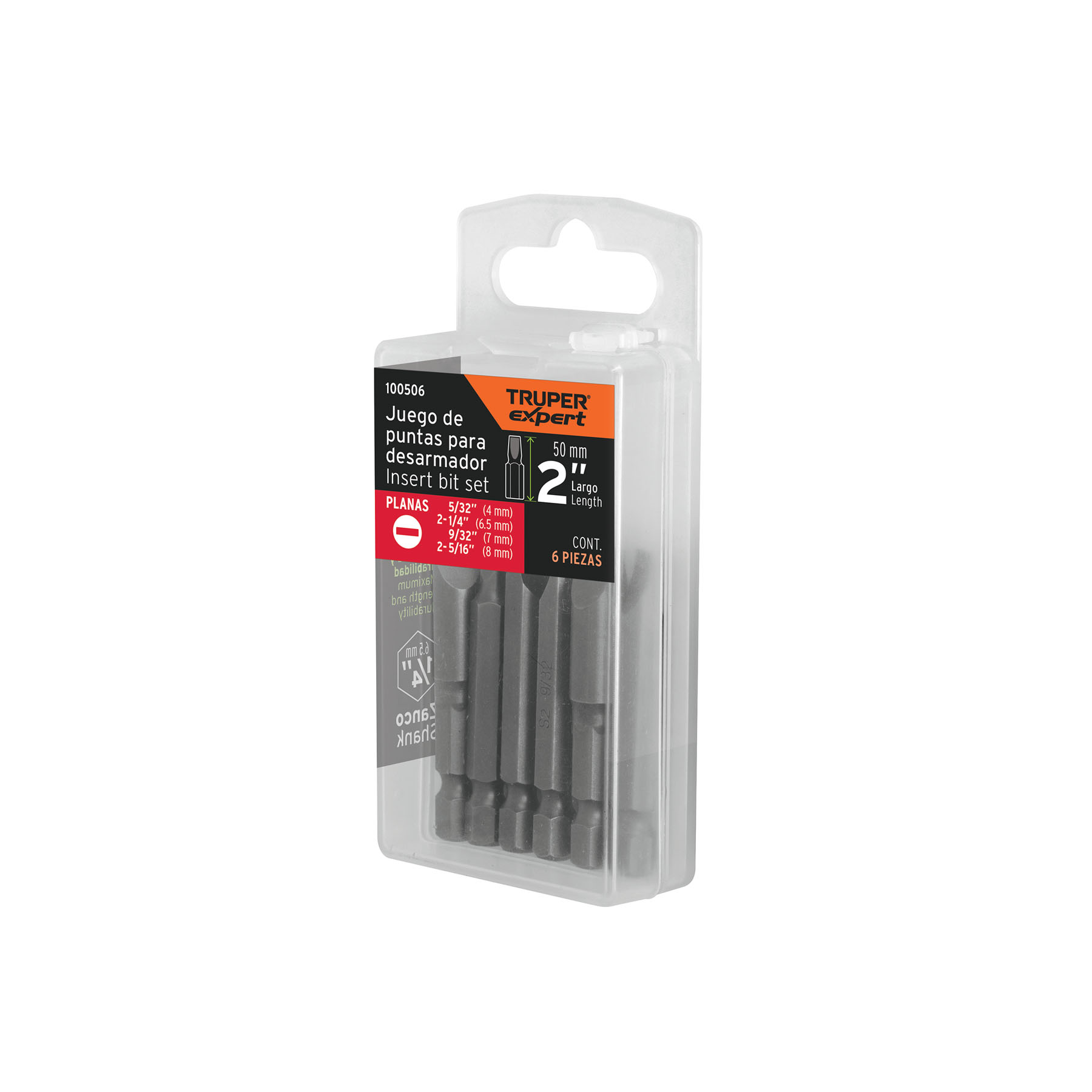 Estuche con 6 puntas planas combinadas largo 2', EXPERT - Imagen 5