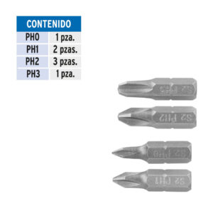 Alternative view of Estuche con 7 puntas de cruz combinadas largo 1', EXPERT