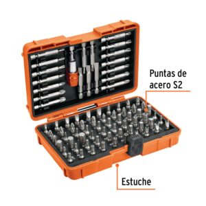 Alternative view of Juego de puntas mixtas 1' y 2', 80 piezas, TRUPER EXPERT