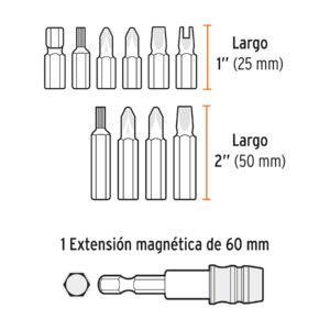 Juego de puntas mixtas 1' y 2', 80 piezas, TRUPER EXPERT - Imagen 4