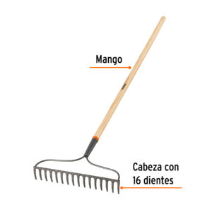 Alternative view of Rastrillo jardinero Classic, 16 dientes, mango 54', TRUPER